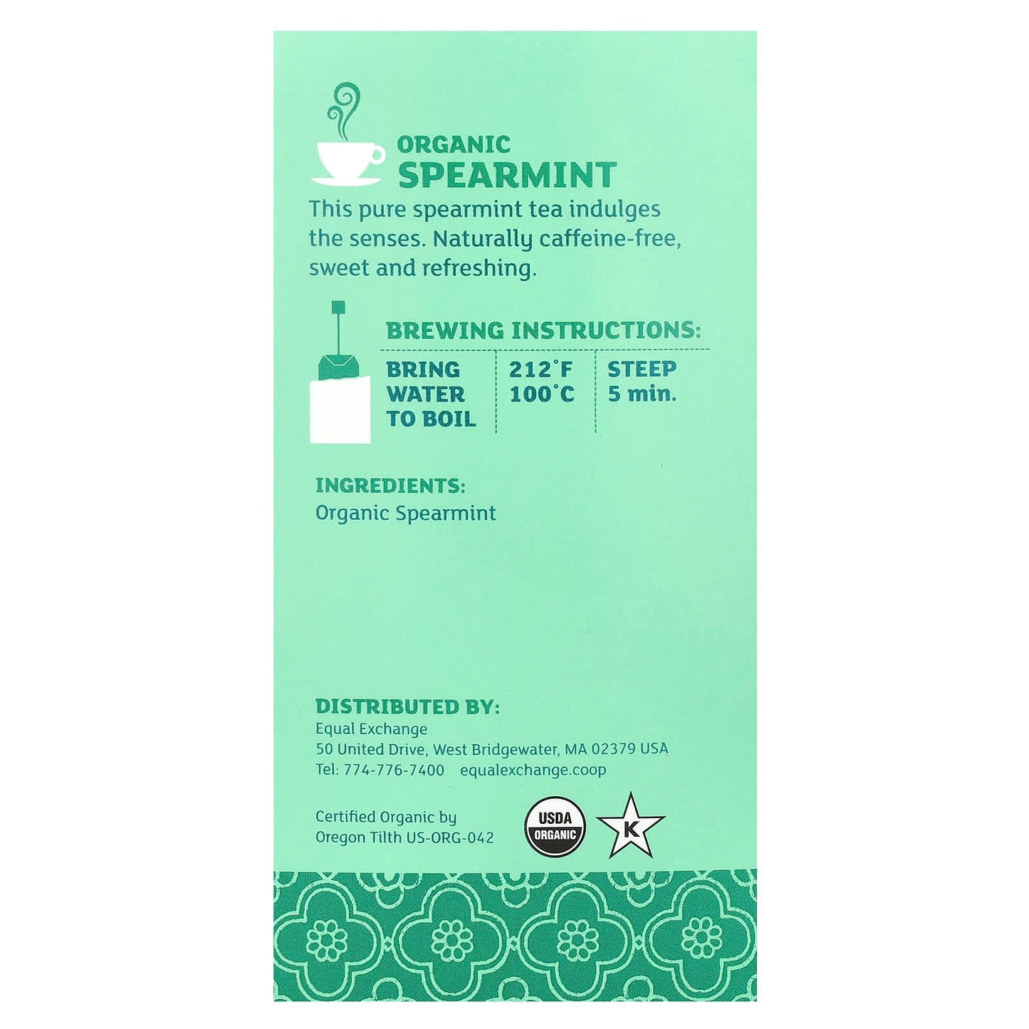 Equal Exchange, Organic Herbal Tea, Spearmint, Caffeine-Free, 20 Tea Bags, 0.99 oz (28 g)
1