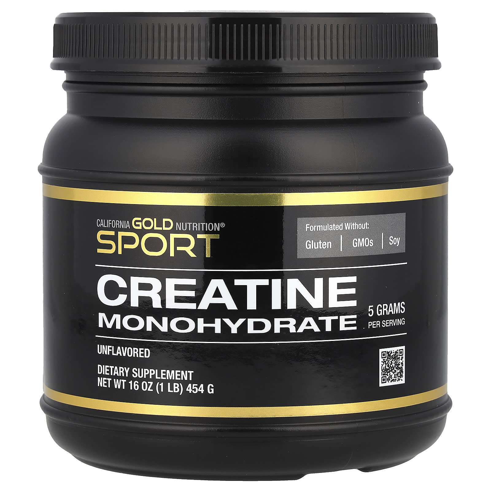 California Gold Nutrition, Sport, Creatine Monohydrate, Unflavored, 1 lb (454 g)
