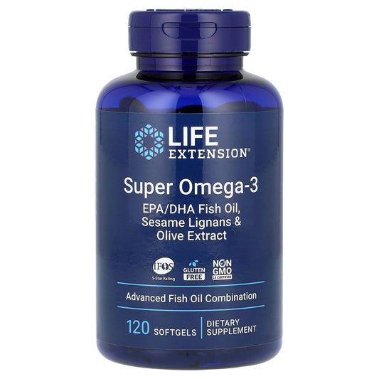 Life Extension, Super Omega-3, EPA/DHA Fish Oil, Sesame Lignans & Olive Extract, 120 Softgels

